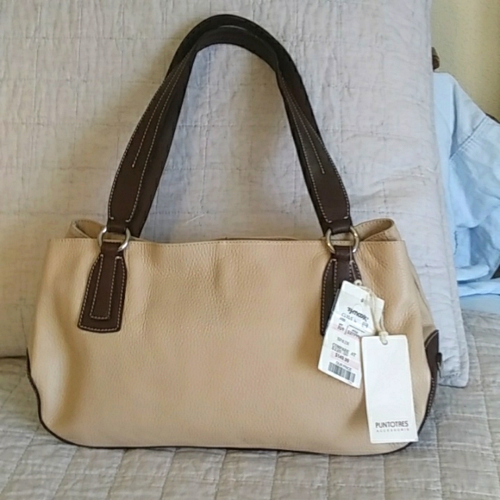 Puntotres leather handbag, NWT